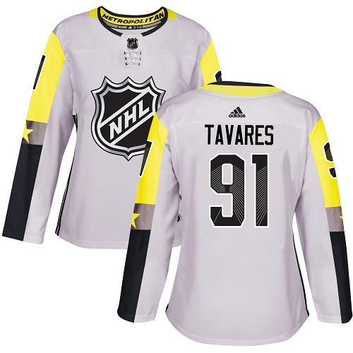 Adidas Islanders #91 John Tavares Gray 2018 All-Star Metro Division Authentic Women's Stitched NHL Jersey